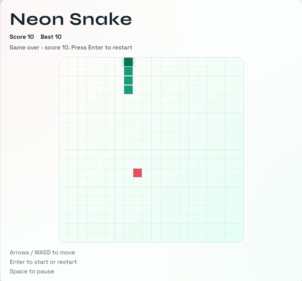 Neon Snake Game